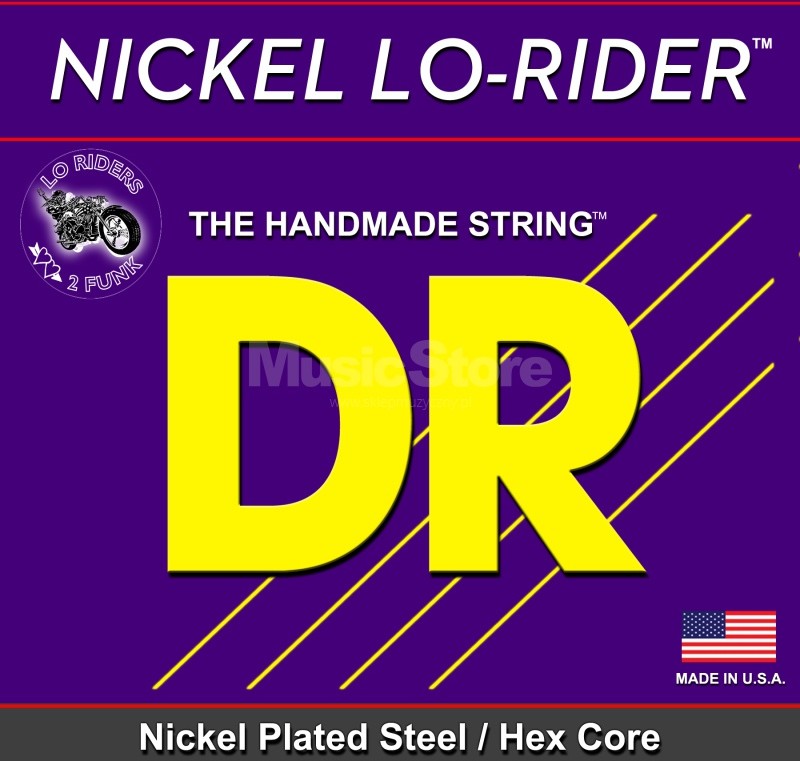 DR Strings nickel lo-rider - Bass String Set, 5-String, Light, .040-.120