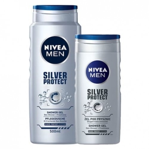 Nivea Men MEN Silver Protect zestaw żeli pod prysznic 500ml + 250ml NIV-00208