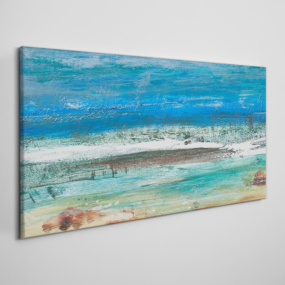 PL Coloray Obraz Canvas abstrakcja plaża morze fale 100x50cm