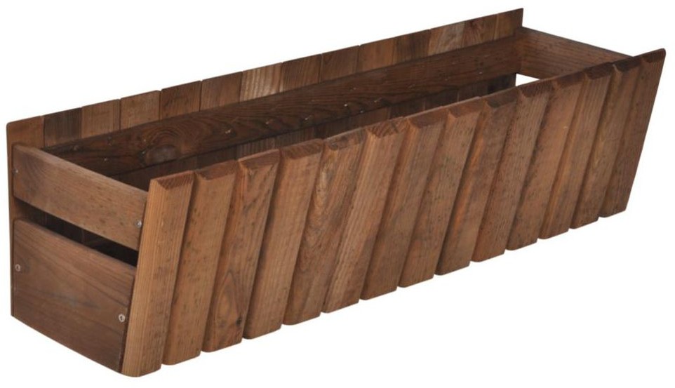 Sobex Donica / skrzynka balkonowa 60 x 20 cm drewniana brązowa STOKROTKA