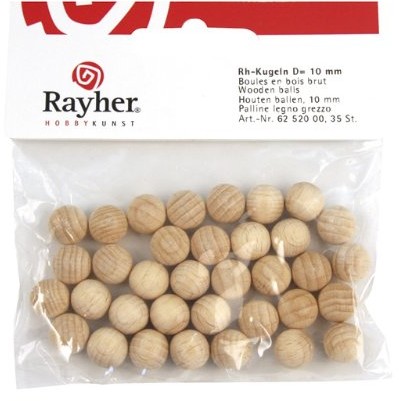 Rayher 6252500 kule z surowego drewna, SB-Btl. 4 sztuki, 30 MM , Nienawiercany 62-525-00