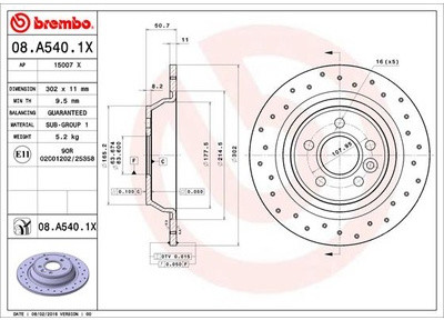 BREMBO 08.A540.1X 08.A540.1X