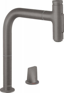 Hansgrohe 73818340 M7120-H200 dwuotworowa bateria kuchenna z wyciąganą wylewką
