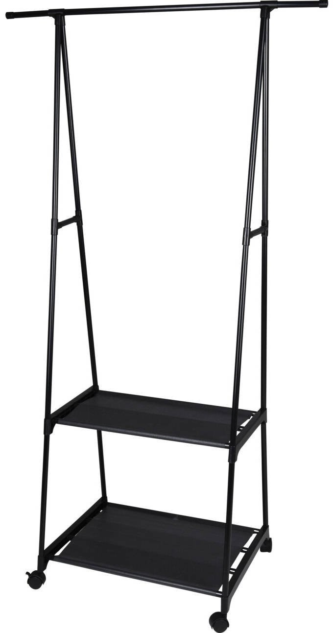 Wieszak stojący na ubrania z szafką na buty metalowy 55 88 x 45 x 157 cm czarny C80652320