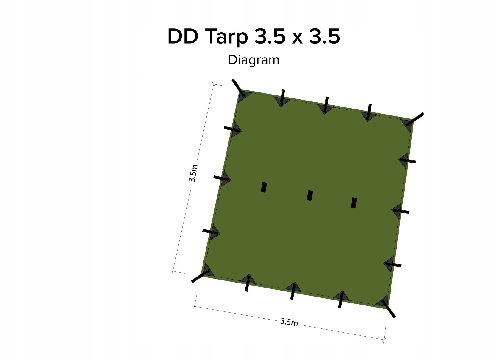 Tarp płachta DD Hammocks 3,5x3,5 -olive green