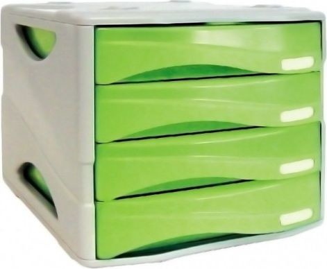 ARDA Organizer Smile zielono-biały 4 szuflady TR15P4PV