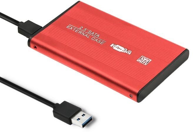 Qoltec Obudowa na dysk HDD/SSD 2.5 cala SATA3 | USB 3.0 | Czerwona 51860