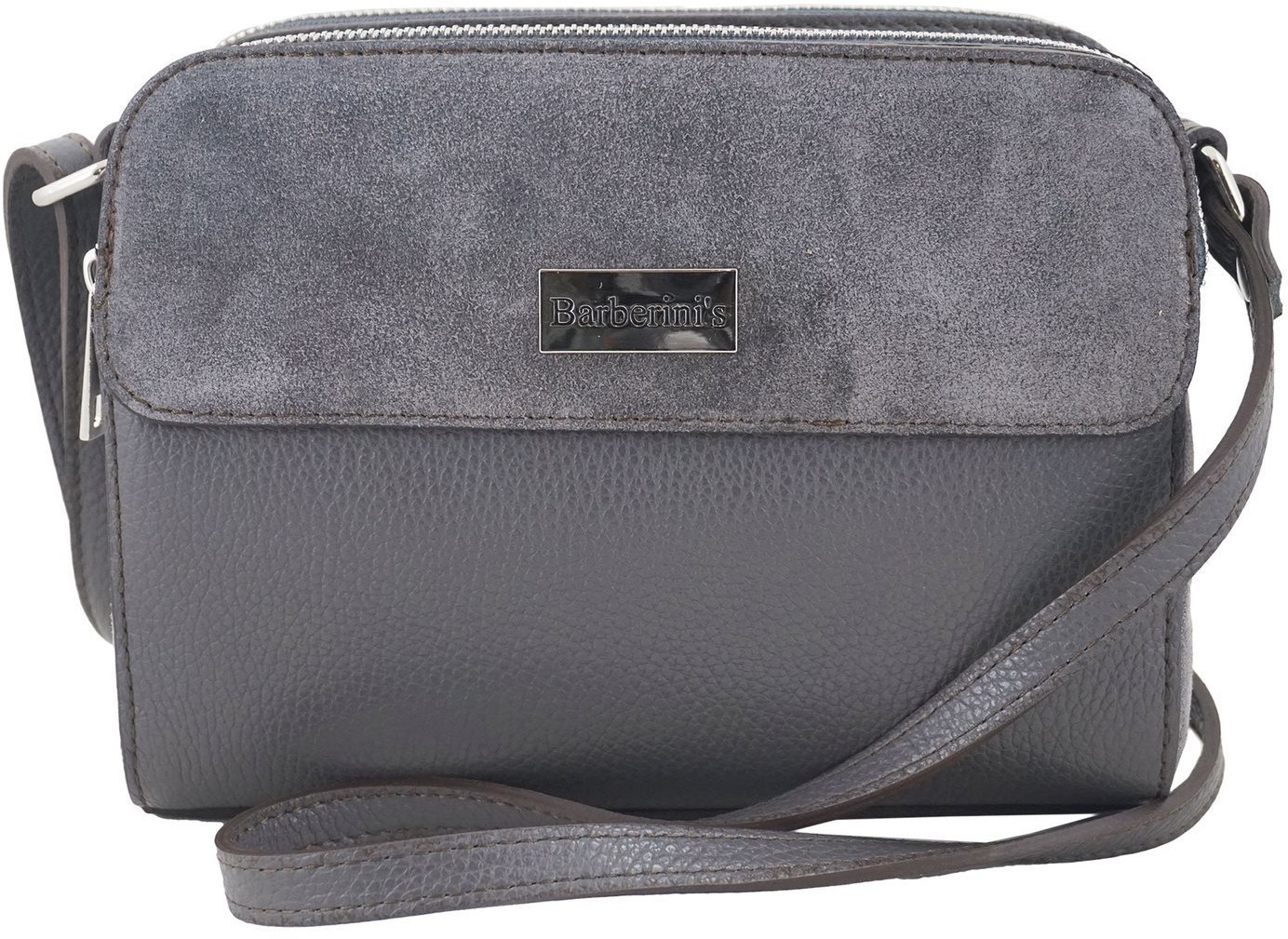 Barberini's Torebki skórzane crossbody - Szara ciemna 885-28