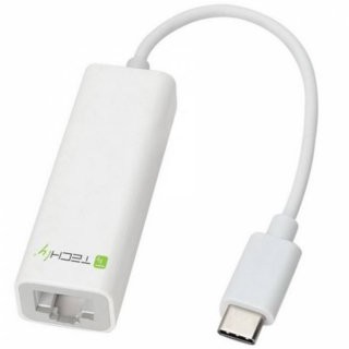 Techly Karta sieciowa USB-C 3.1 na RJ45 Gigabit biała 020379