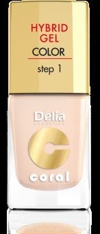 Delia Cosmetics Cosmetics, Coral Hybrid Gel, lakier do paznokci nr 20 ivory, 11 ml