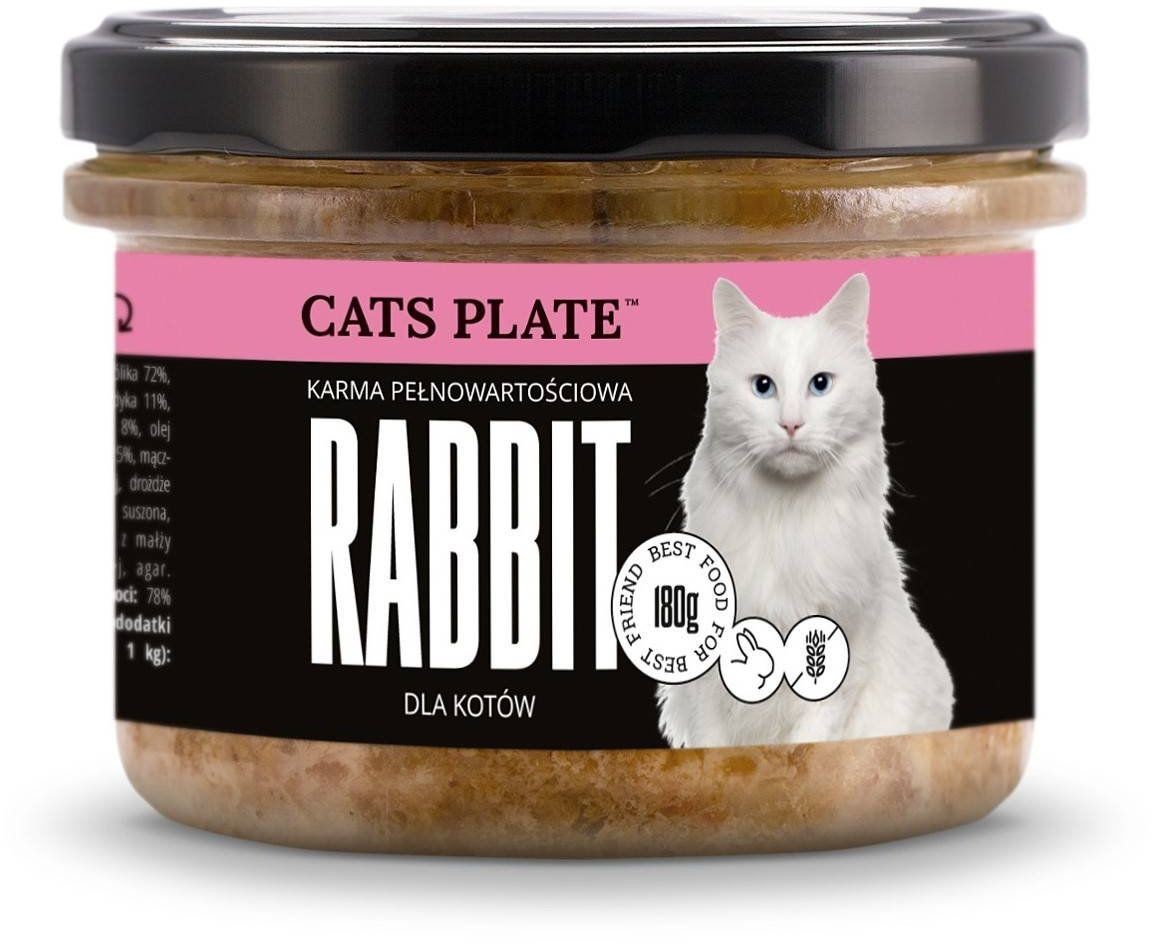 Cats plate Cats Plate Rabbit - karma z królikiem dla kotów 180g