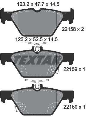 TEXTAR Klocki hamulcowe tył SUBARU OUTBACK BS 15> 2215801