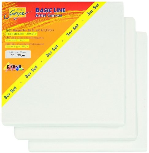 KREUL Solo Goya 631010 Basic Line na blejtramie, 10 x 10 cm, opakowanie potrójne 632020