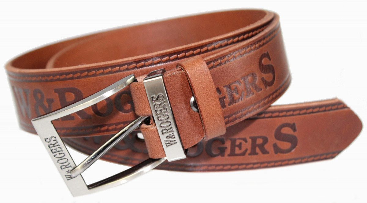 Rogerrs MASSIMO (PL) Pasek Skórzany MASSIMO (PL) Tłoczony Napis 