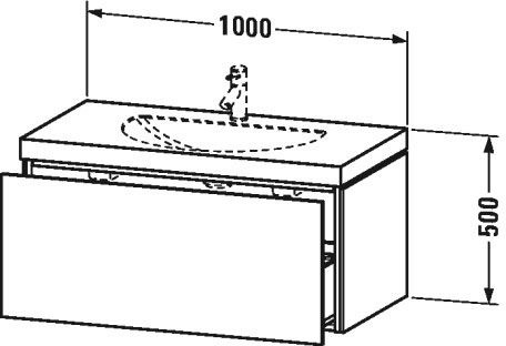 Duravit L-Cube C-bonded Umywalka meblowa z szafką 100x54x50 cm wisząca biały mat LC6901O1818