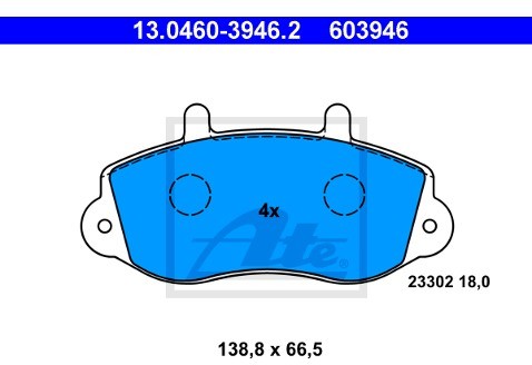 ATE Klocki hamulcowe - komplet 13.0460-3946.2