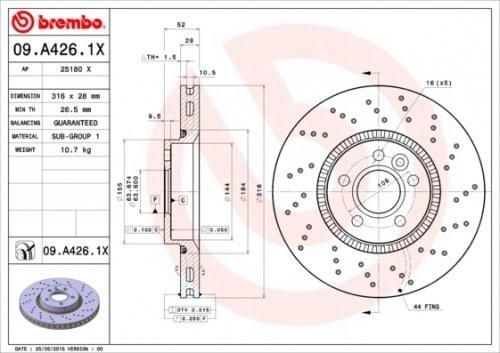 Brembo BX 09.a426.1 X Master9430 FO Galaxi (II) A 09.A426.1X