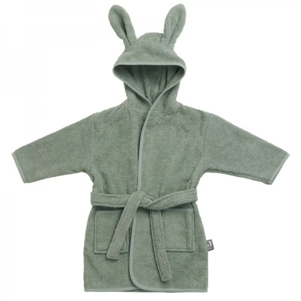Jollein Baby & Kids Baby & Kids - Szlafroczek Kąpielowy Rabbit z Kapturem 85 x 75 cm Frotte Ash Green