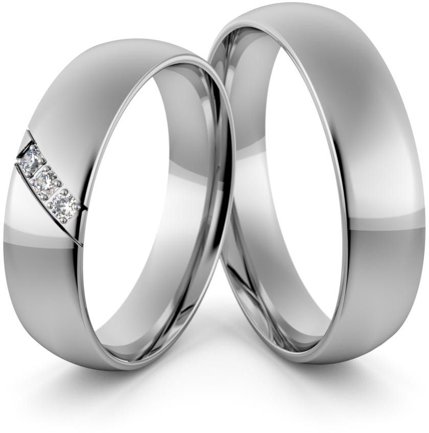 Eminence Obrączki ślubne palladowe 5 mm z brylantami - Pd-16 Pd-16
