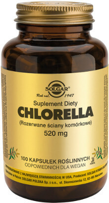 SOLGAR Chlorella 520mg - 100 kapsułek wegańskich
