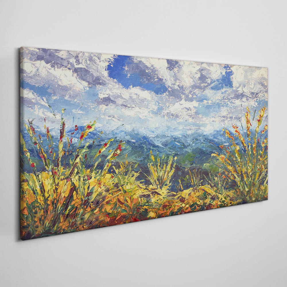 PL Coloray Obraz Canvas Krajobraz Góry Chmury 120x60cm