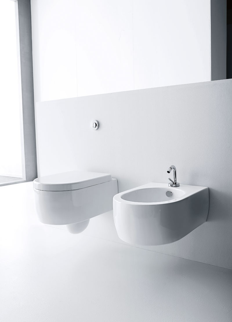 Kerasan Flo Zestaw Muszla klozetowa miska WC podwieszana 36x50 cm z deską sedesową zwykłą biała 3115+318901