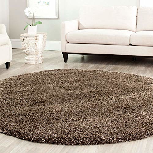 Safavieh Safavieh Crosby dywan Shag, tkany polipropylenowy okrągły dywan w mokce, 121 x 121 cm