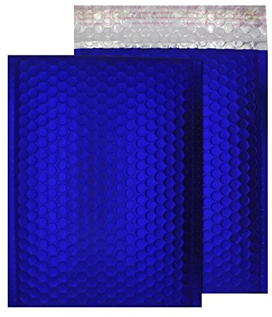 Purely purely koperty bąbelkowe z zamkiem głębokimi odcieniami, C5, 250 X 180 MM, niebieski metalik, 100 sztuk MTNB250