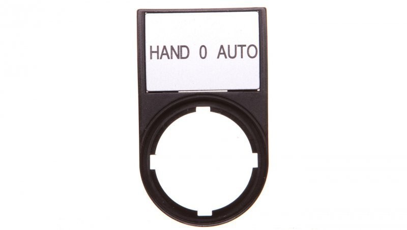 Eaton Tabliczka opisowa HAND-0-AUTO 50x30mm czarna 22mm prostokątna M22S-ST-D12 216493 216493