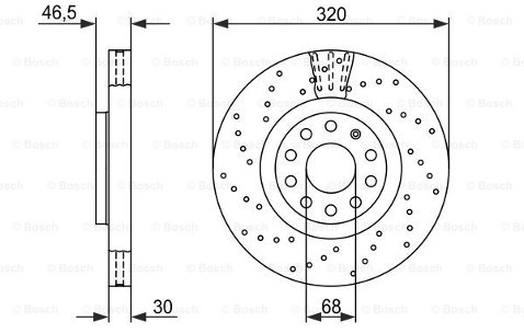 BOSCH Tarcza hamulcowa przednia, 0 986 479 258  0986479258