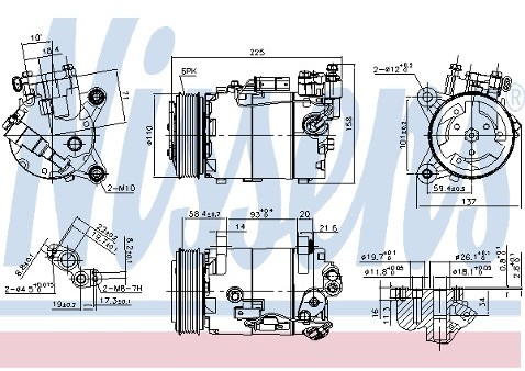 NISSENS SPRĘŻARKA KLIMATYZACJI NISSENS 890099 BMW 2/5/7/MINI 1,5/2,0D 14 NISSENS 890099