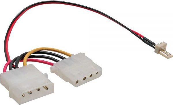 InLine Adapter do wentylatorów 3 Pin Fan 4 Pin Power Supply 0.15m 100 szt pack 33344D