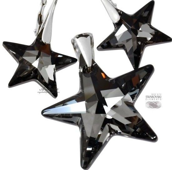 Arande SWAROVSKI kolczyki wisiorek NIGHT STAR SREBRO #2 4112965983