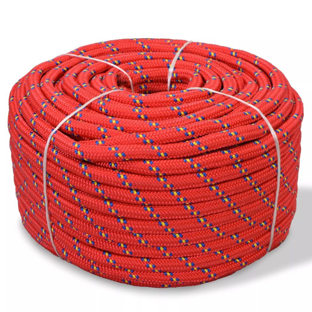 Linka vidaXL żeglarska z polipropylenu, 6 mm, 100 m, czerwona vidaXL