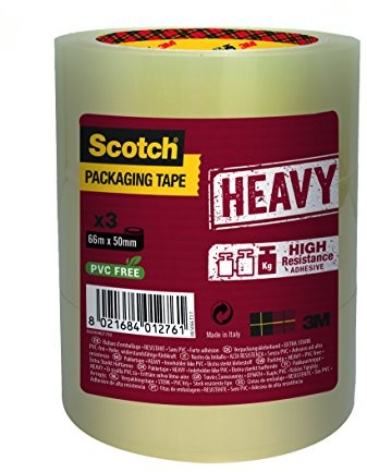 Scotch hv5066tt opakowanie taśmy klejącej, Heavy, 3 rolki, 50 MM X 66 m, przezroczysty HV5066TT