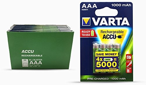 Varta Professional akumulator baterie AAA ( V, 1000 mAh, 10 X 4-częściowy Blister) 4008496594382
