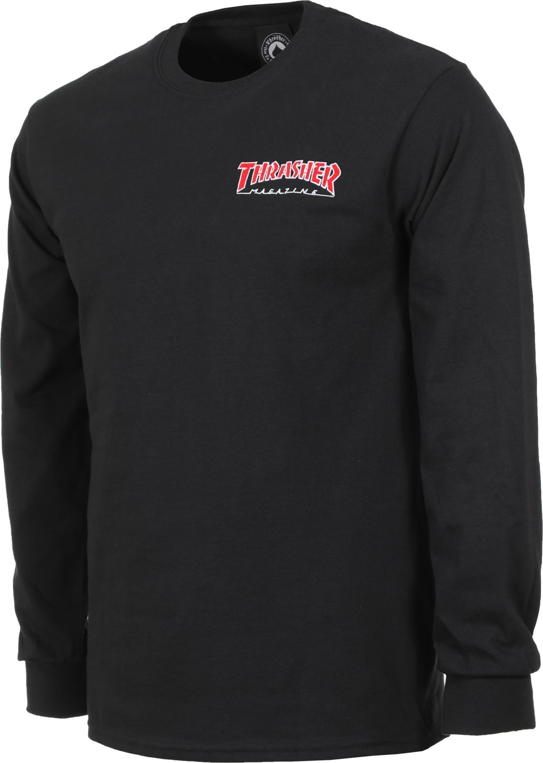 Thrasher t-shirt EMBROIDERED OUTLINED LS Black