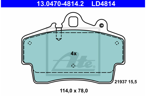 ATE KLOCKI HAMULCOWE CERAMIC 13.0470-4814.2 PORSCHE BOXSTER 2.7 06-09