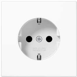 Jung JUNG gniazdo wtykowe z zestykiem ochronnym 16 A 250 V Serie LS biel alpejska, 1 sztuki, LS 1520 WW