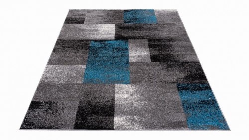 DYWAN NOWOCZESNY JAWA 80x150cm ANTRACYT NIEBIESKI J390C