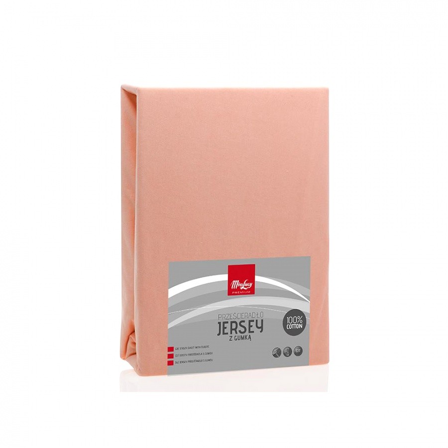 Fl1 PRZEŚCIERADŁO JERSEY Z GUMKĄ 160X200CM MORELA 80A-PRZ-J160MO