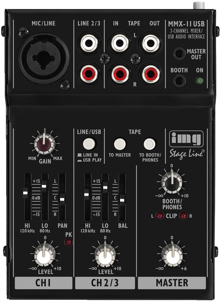 IMG Stage Line STAGELINE MMX-11USB 2-kanałowy mikser audio 21126