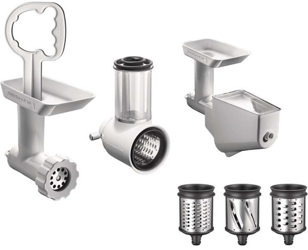 KitchenAid 5 ksmfppc zestaw akcesoriów  maszynka do mięsa, nasadka na ręku krajarka do warzyw, biały 5KSMFPPC