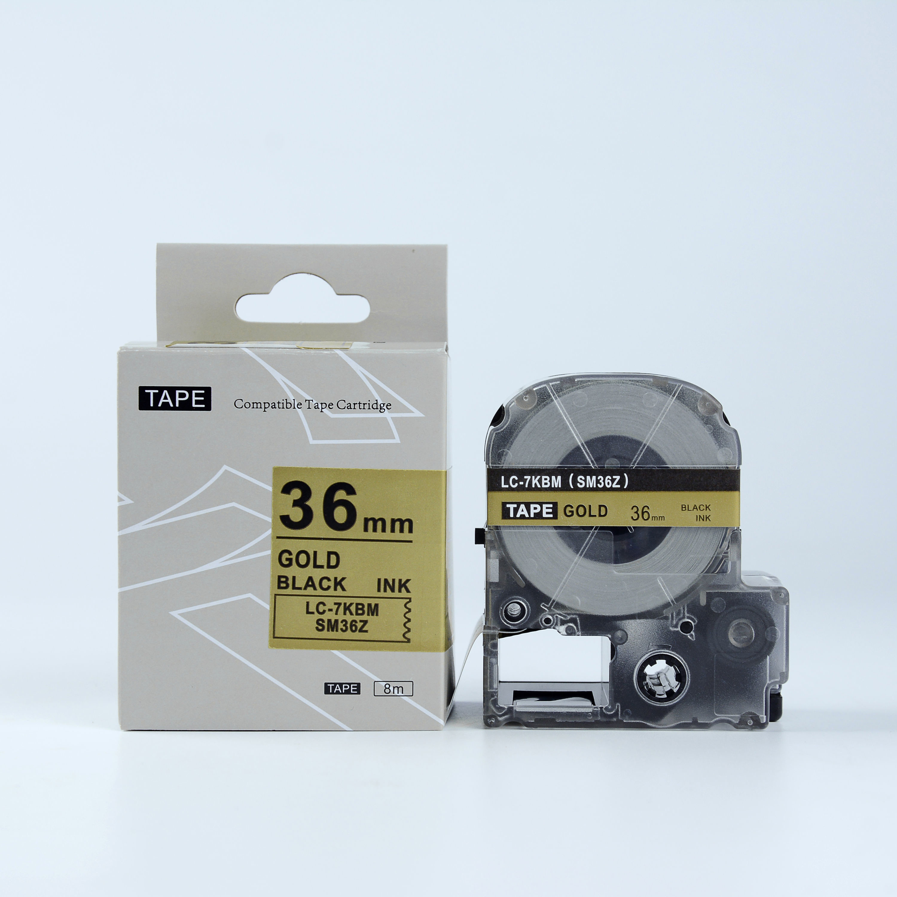 Epson LK-SM36ZW, 36mm x 9m, czarny druk / złoty podkład, taśma zamiennik