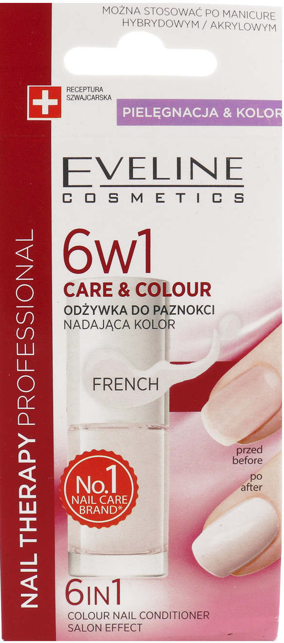 Eveline Nail Therapy 6w1 Care & Colour Odżywka Do Paznokci Nadająca Kolor French 5ml