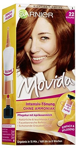 Garnier zabarwienia Movida krem pielęgnacyjny, farba do włosów 22 Czerwony miedzi intensywna koloryzacja (zapewnia żywe kolory, może być również stosowana do szara do włosów, bez amoniaku), zestaw szt C33480