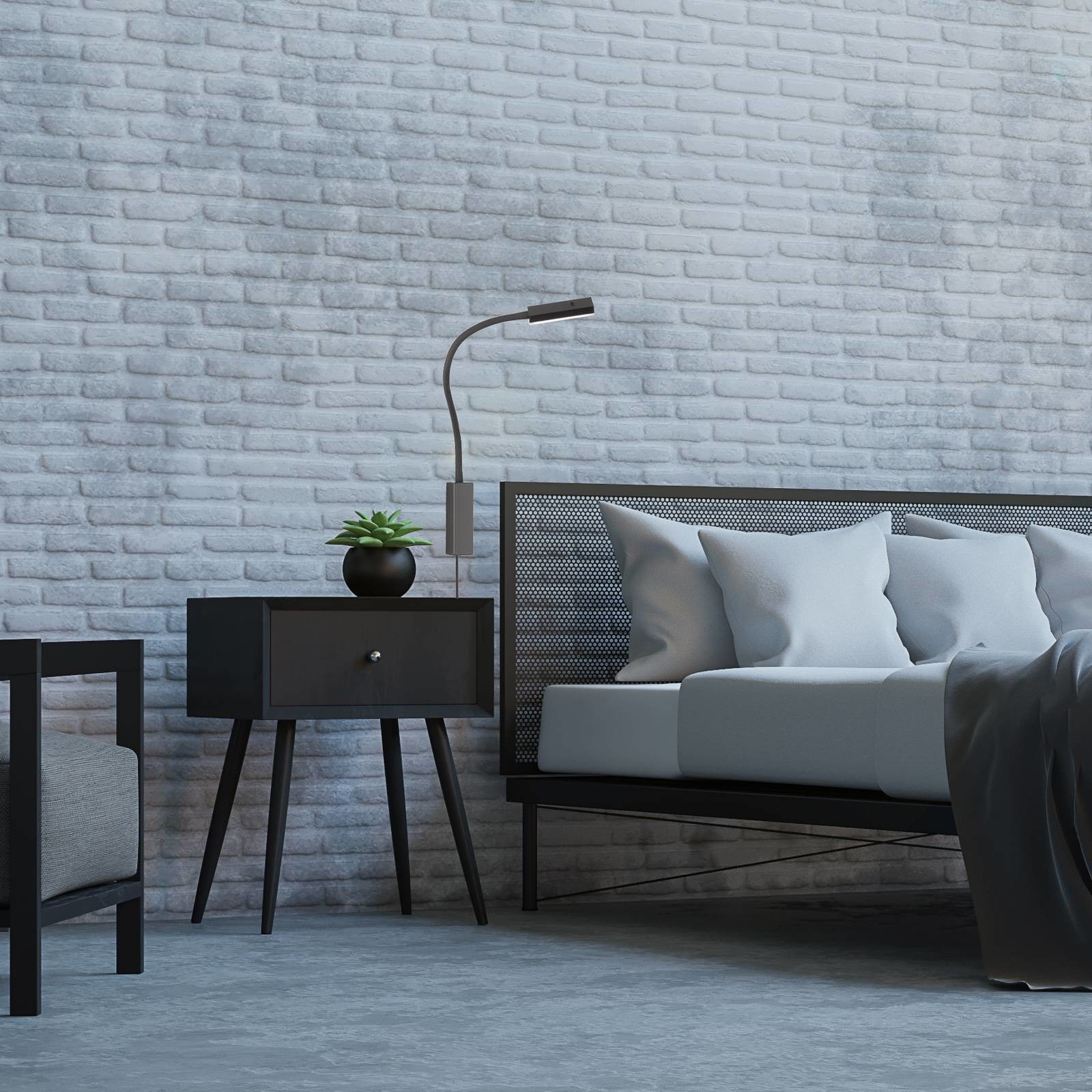Fischer&Honsel HONSEL GMBH Kinkiet LED Raik sterowany gestami, czarny