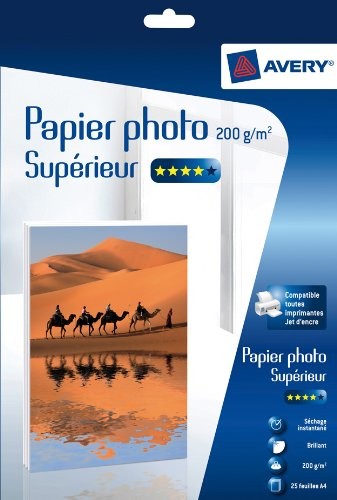 Avery -C 9434  15  25 arkuszy papieru fotograficznego, wysoki połysk, 200 G/M, przeznaczony do drukarek atramentowych, tylny C9434-15