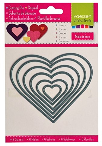 Vaessen Creative vaessen Creative 3624  008 kartek kształtów serca, które pasuje do kawy, metalowy, szary krawiecka, 11.5 x 9.6 x 0.1 cm 3624-008