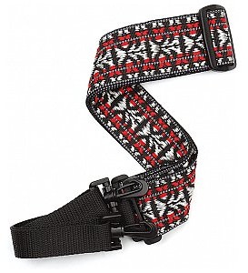 D'Addario Tkany pasek do banjo D'Addario, Hootenanny, czerwony i srebrny 20N00BJ